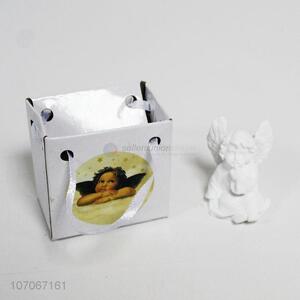 High sales mini white resin angle figurine for home decoration