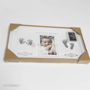 Cheap wholesale plastic photo frame baby handprint and footprint kits