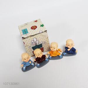 New arrival home ornaments resin little monk figurines polyresin crafts