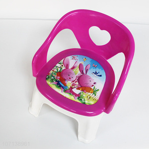 New arrival cute colorful plastic kids baby stool with backrest
