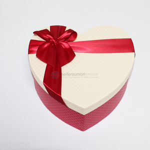 Wholesale premium fashionable heart shape paper gift box with <em>ribbon</em> bownot