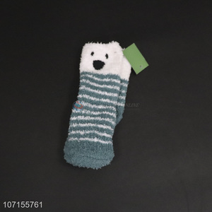Popular design kids comfortable fuzzy tube socks children winter warm socks