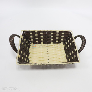 Fashion Design Plastic Weaved Basket Household Storage Basket