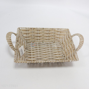 New Arrival Home Decoration Plastic Weaved Basket Storage Basket