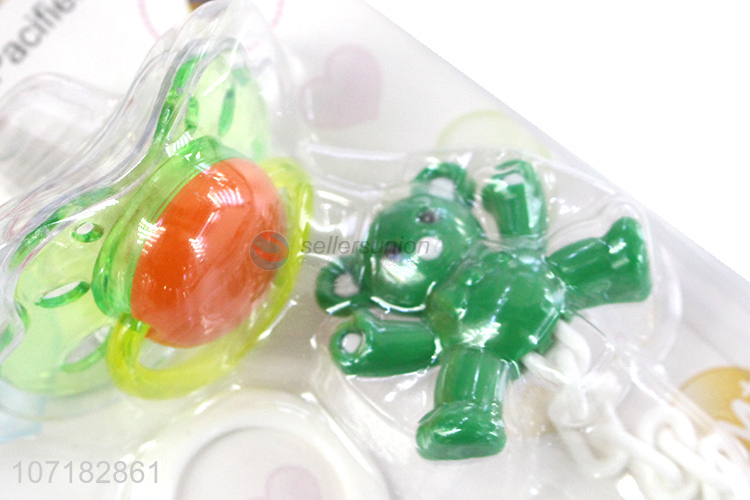 Unique Design Thumb Silicone Pacifier With Chain Baby Chew Pacifier