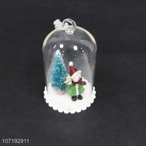 New design Christmas tabletop decoration clear glass dome with base