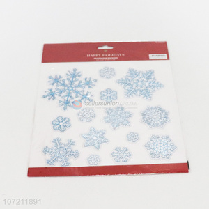 Custom decorative exquisite Christmas window sticker pvc snowflake stickers