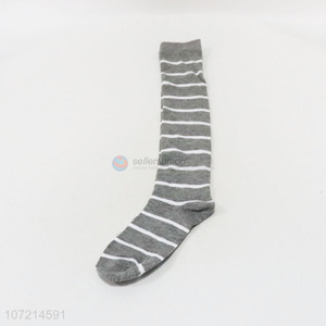 Hot sale women winter warm stripe knitted knee-high socks