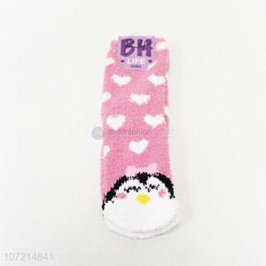 New products cartoon penguin women winter warm fluffy socks