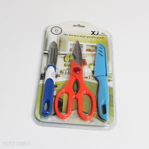 Competitive price kitchen scissor vegetable peeler fruit knife set