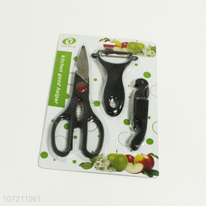 Premium quality kitchen scissor vegetable peeler wine bottle opener set