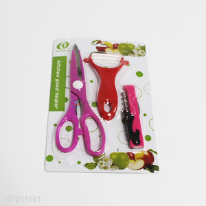 Promotional kitchen tools set kitchen scissor vegetable peeler wine bottle opener