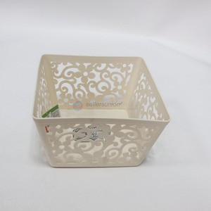 Low price fashion pierced square pp material fruit basket
