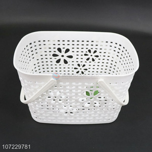 Suitable price portable hollowed-out flower plastic storage basket