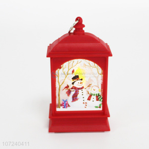 Hot sale red christmas home decoration small flat wind lantern