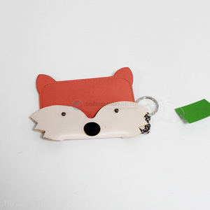New design cartoon fox shape pu card holder for ladies