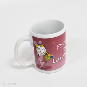 Wholesale cartoon girl pattern porcelain cup ceramic mug