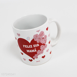 Wholesale fashionable heart pattern ceramic coffee mug ceramic cups