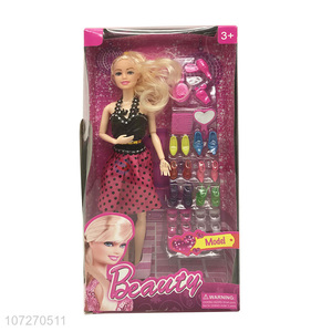 Factory price 11.5 inch solid body fashion model doll with <em>shoes</em> and <em>accessories</em>