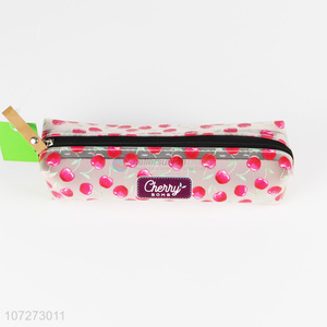 High quality stationery cherry printed pvc pen bag pencil bag
