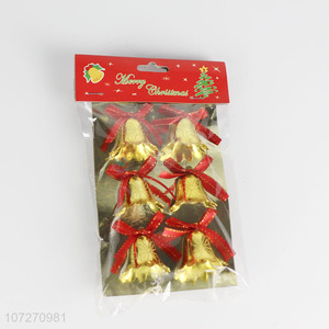 Wholesale 6PCS Golden Christmas Bells Christmas Ornament