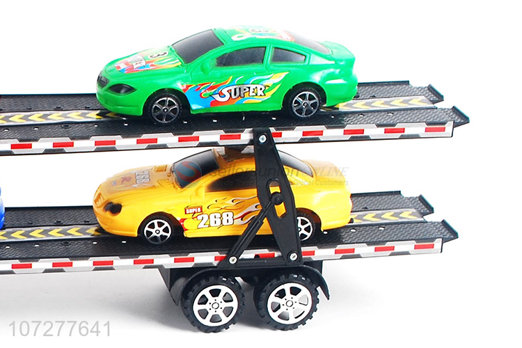New Product Double-Layer Inertial Trailer Truck Carrying 4Pcs Slide Cars