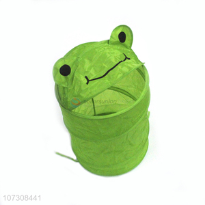 Factory Sell Cartoon Frogs Laundry Hamper Folding Laundry Bag