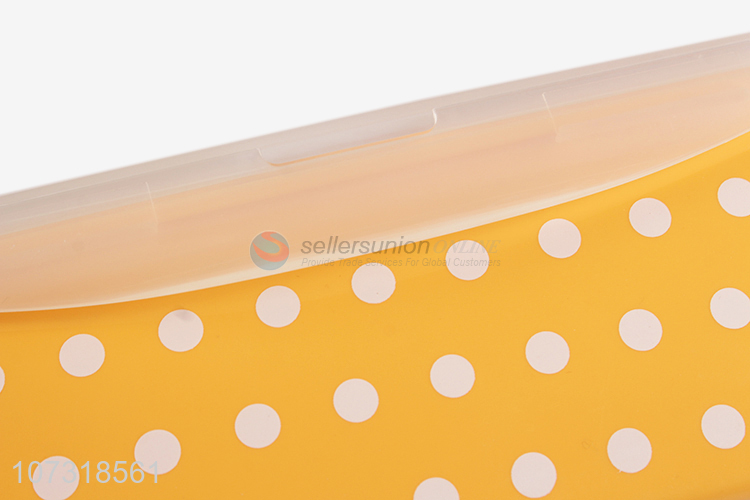 Latest design 4pcs classic polka dot printed lock&lock preservation box clear microwavable crisper