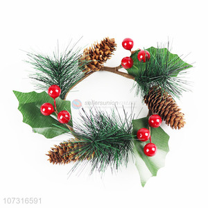 Latest style decorative Christmas mini candle holder wreaths