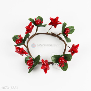 Low price decorative Christmas mini candle holder wreaths