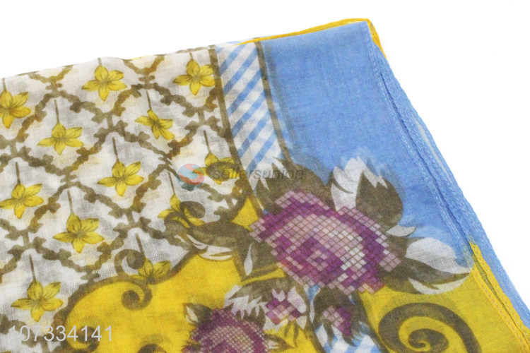 Wholesale delicate fashion flower printed ladies scarf for spring