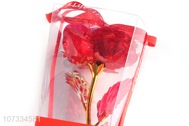 Factory direct sale valentine plastic flower with led light