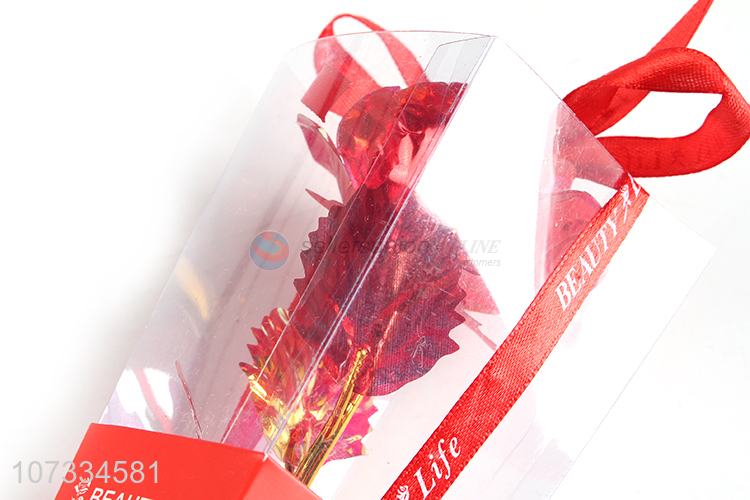 Factory direct sale valentine plastic flower with led light