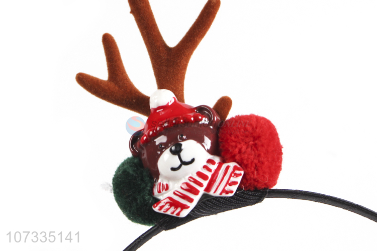 New Product Christmas Scarf Bear Antlers Headband Festival Hair Clasp