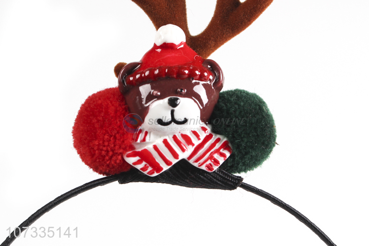 New Product Christmas Scarf Bear Antlers Headband Festival Hair Clasp