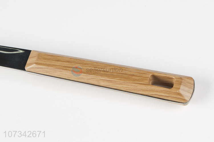 Best Price Kitchen Tools Plastic Wood Grain Handle Stainless Iron Leakage Ladle