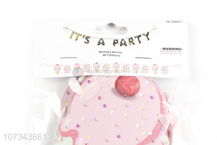 Custom Colorful Cake Pattern Party Decoration Paper Banner