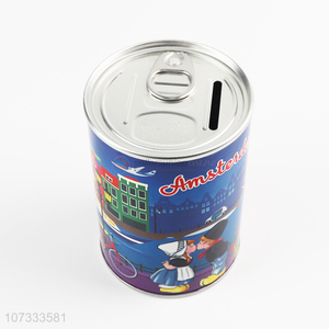 New products zip-top can money box round tin piggy bank