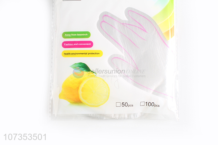 Factory price 100pcs disposable plastic hdpe gloves for restaurant and home