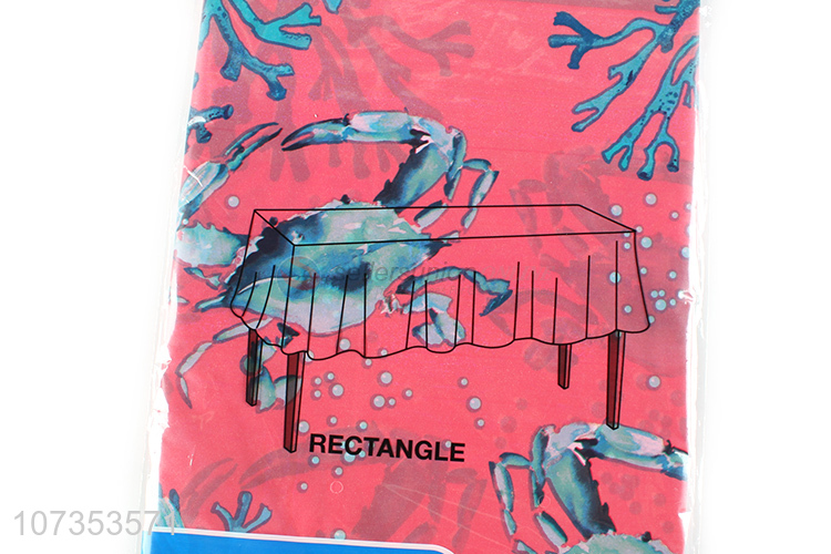 New arrival crab printed waterproof peva table cloth for party