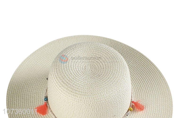 Wholesale Large Brimmed Round Hat With Elegant Accessories