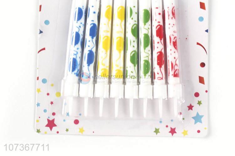 Premium Quality Paraffin Wax Colorful Birthday Cake Candles In Holder
