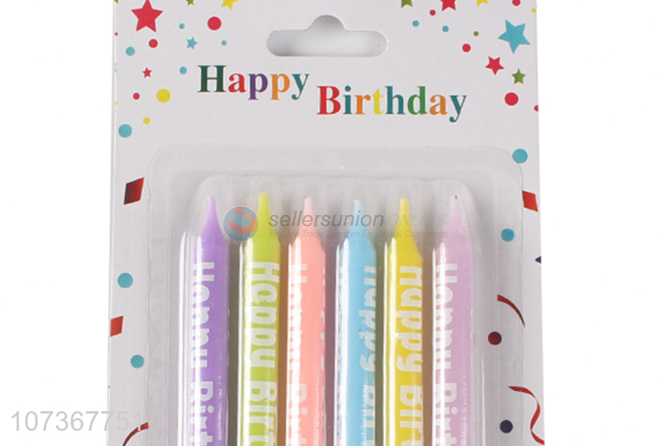 Direct Price 6Pcs Happy Birthday Letter Printing Birthday Cake Candles Set