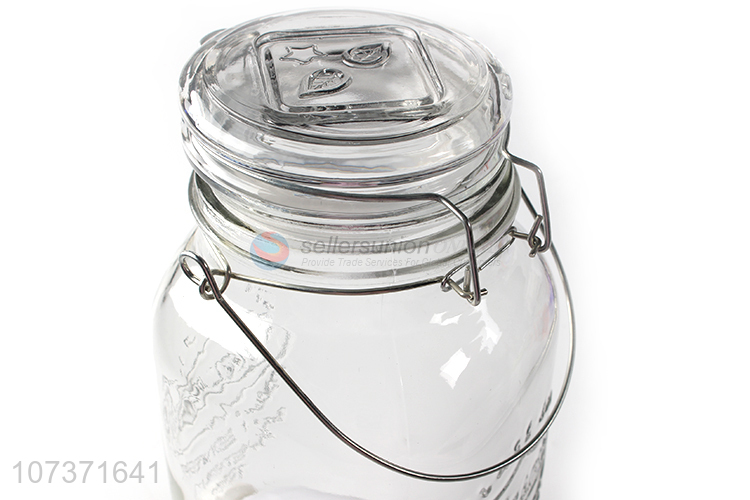 Factory Directly Sale Glass Fruit Juice Beverage Jar With Tap
