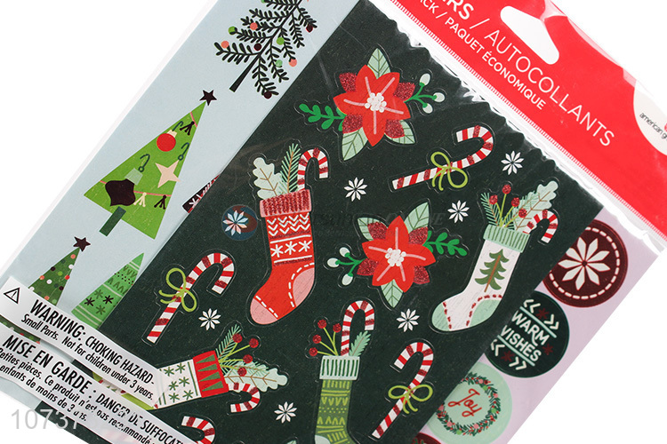 Hot products self-adhesive paper Christmas stickers for decoration