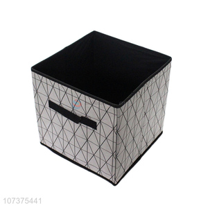 New products diamond check printed folding nonwoven storage box home storage bins
