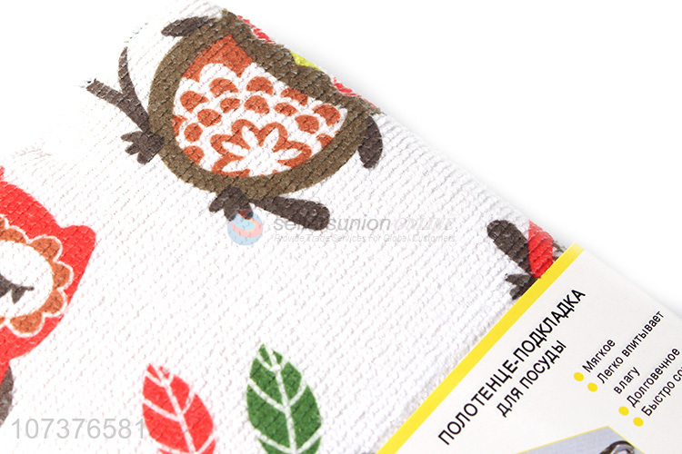 Attractive design cartoon owl multi-purpose kitchen cleaning towel cloth