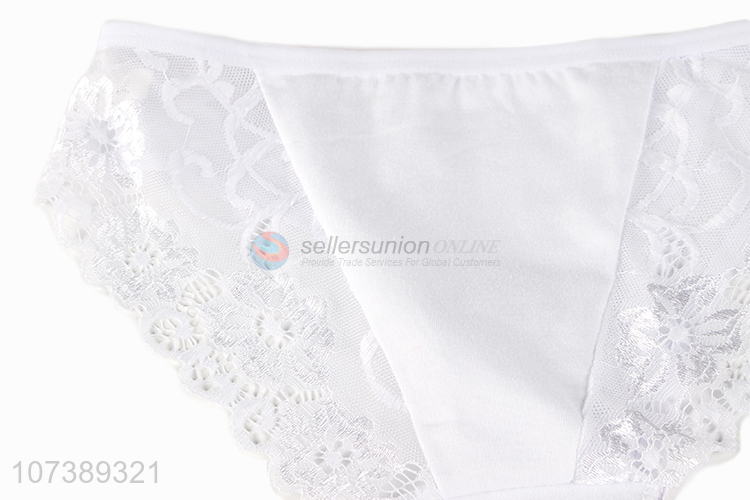 Best selling white lace women panties cotton ladies briefs