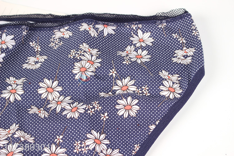 High quality fashion floral printed women cotton briefs underwear
