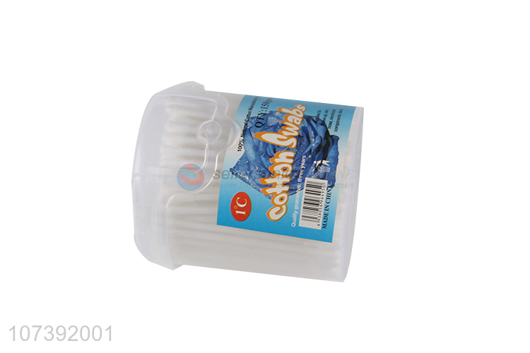 Cheap Disposable Double Tipped Cotton Swabs In Transparent Plastic Box